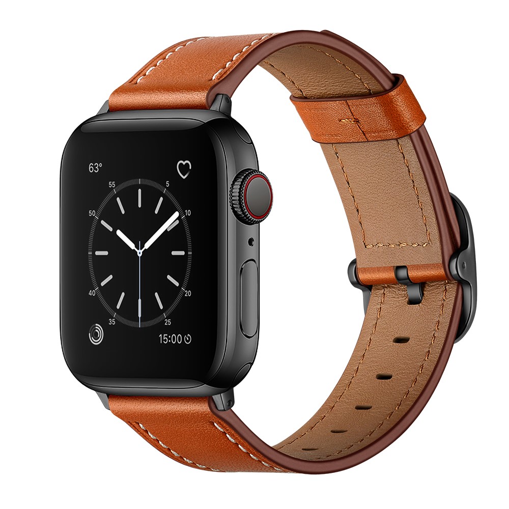  Äkta Läder Armband Apple Watch 42/41/40/38 mm - Brun