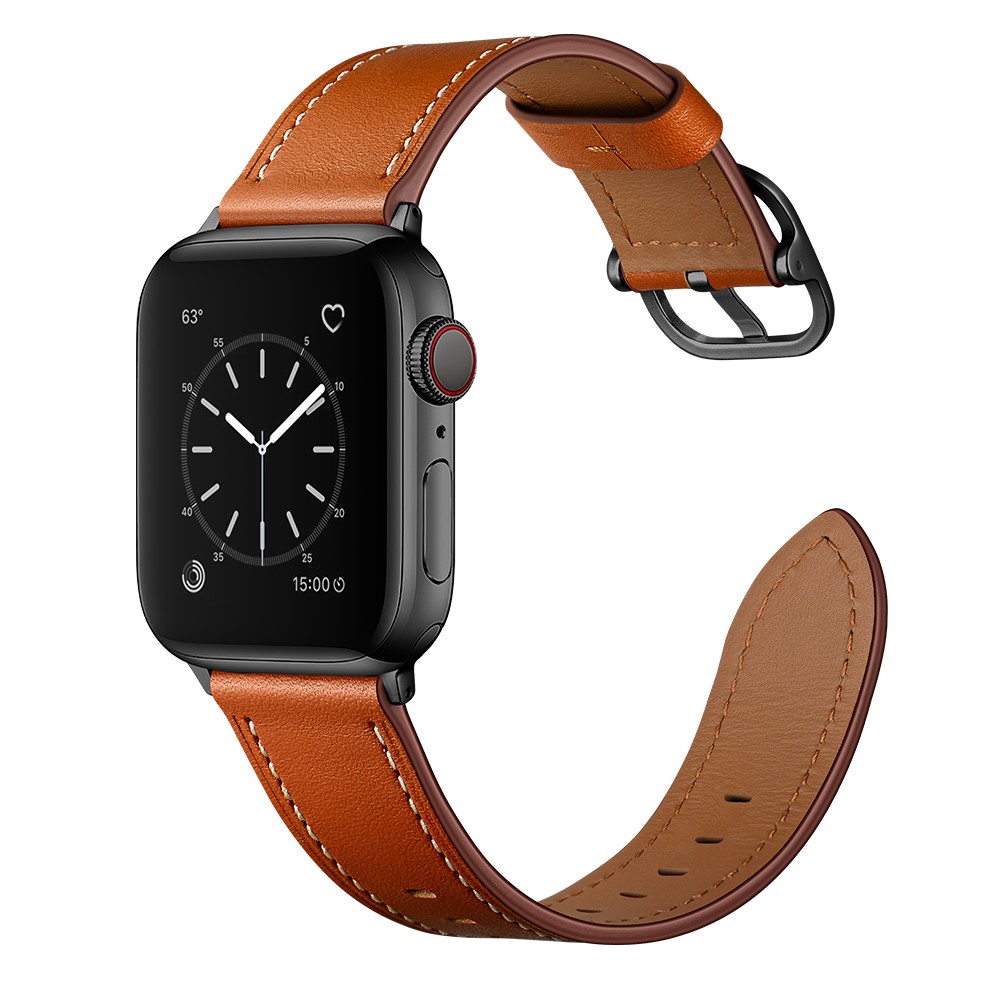  Äkta Läder Armband Apple Watch 42/41/40/38 mm - Brun