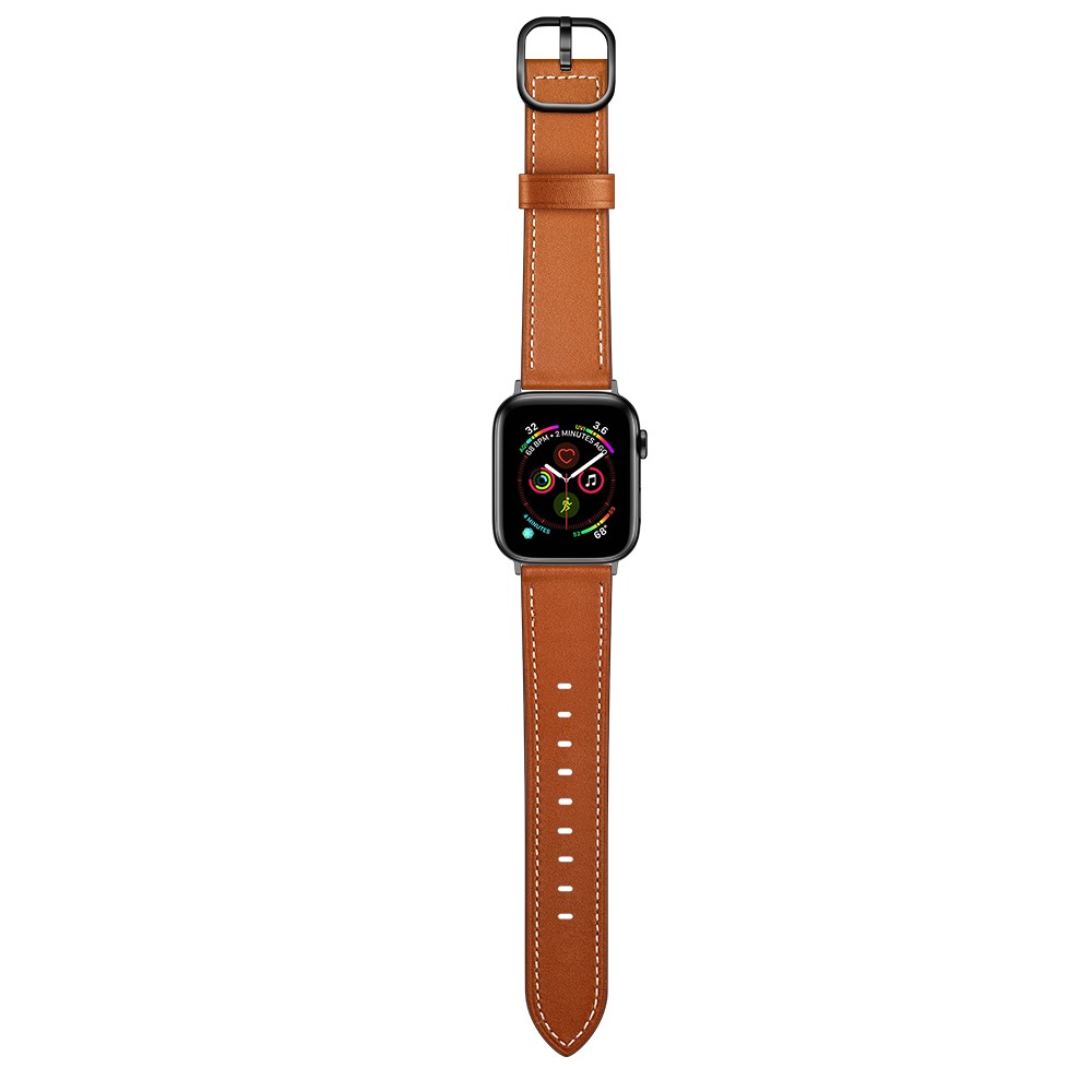  Äkta Läder Armband Apple Watch 42/41/40/38 mm - Brun