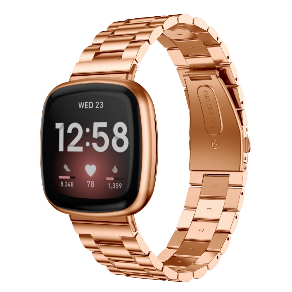  Lyxigt Metallarmband Fitbit Versa 3/Fitbit Sense - Roséguld