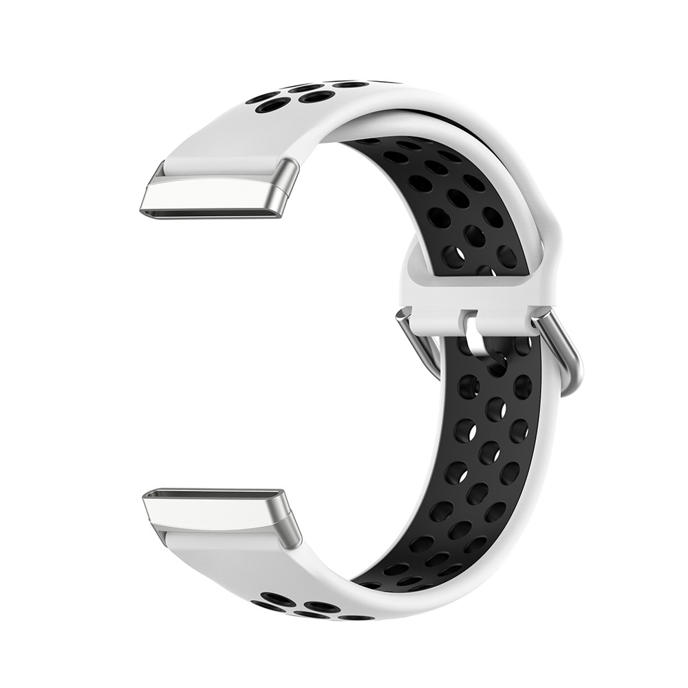 Silikon Träningsarmband Armband Versa 3/Fitbit Sense - Vit/Svart