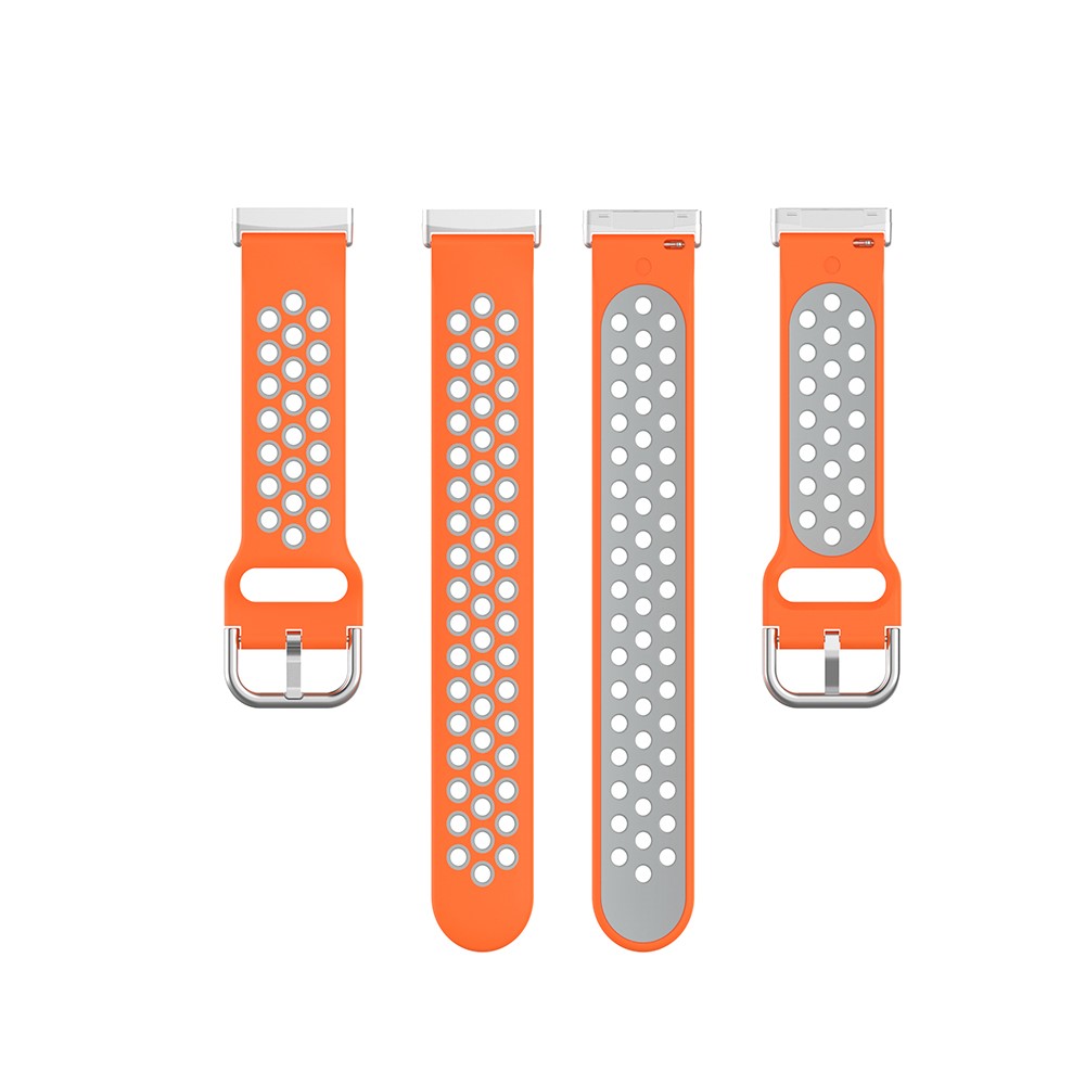  Silikon Träningsarmband Armband Versa 3/Fitbit Sense - Orange/Grå