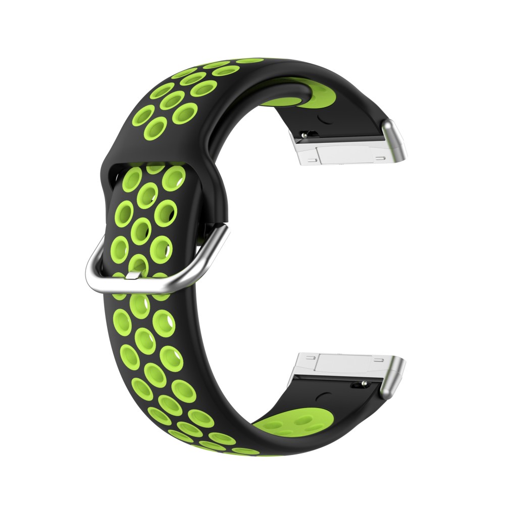  Silikon Träningsarmband Armband Versa 3/Fitbit Sense - Svart/Grön