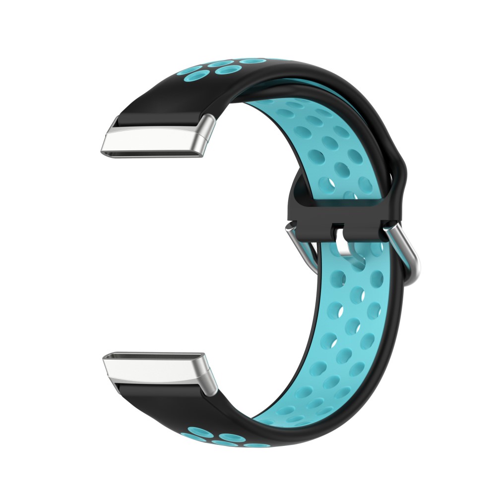  Silikon Träningsarmband Armband Versa 3/Fitbit Sense - Svart/Teal