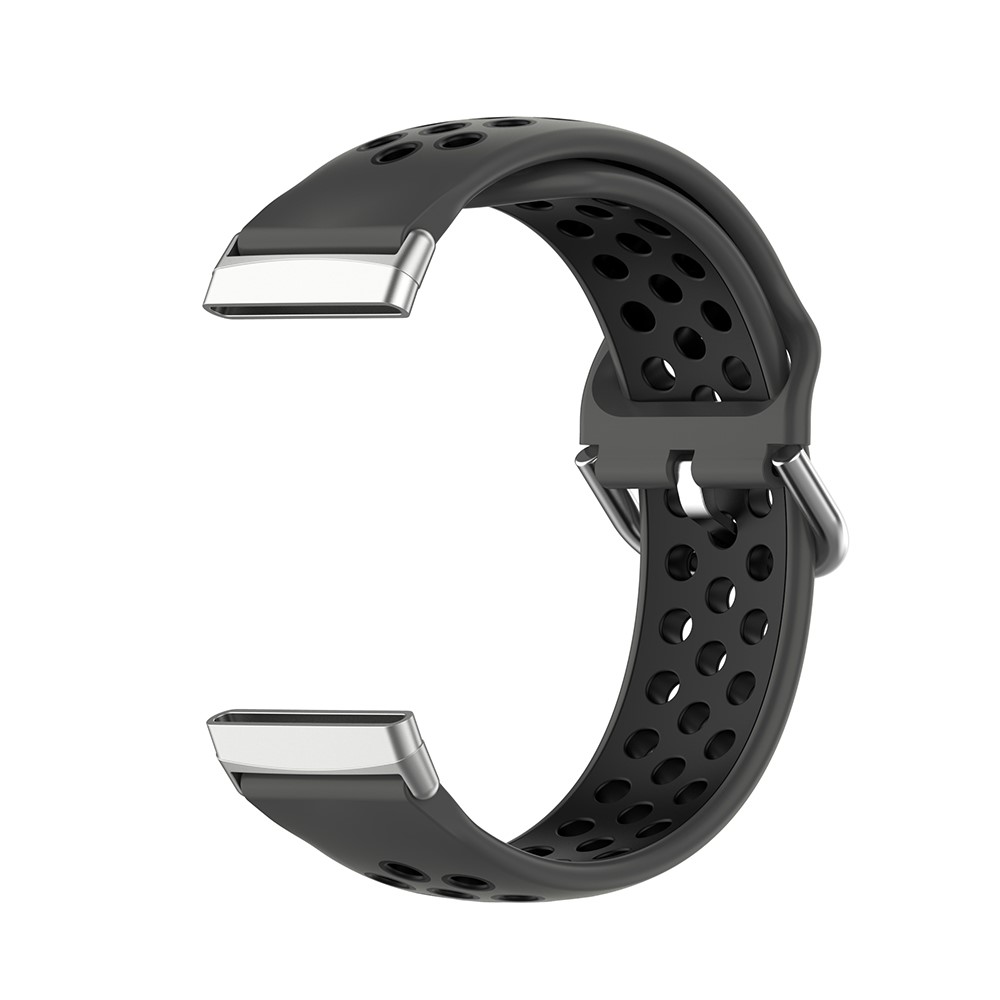  Silikon Träningsarmband Armband Versa 3/Fitbit Sense - Svart