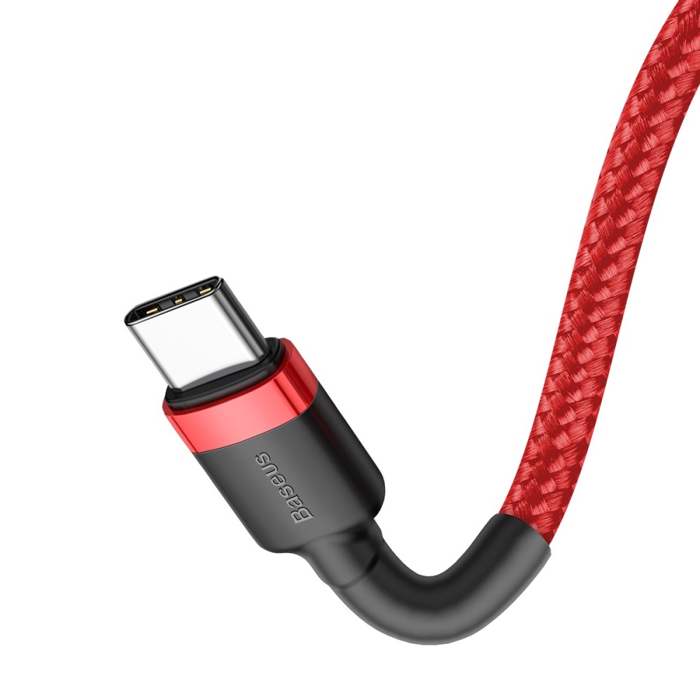 BASEUS BASEUS 60W 2m Type-C PD Flätad Nylon Kabel - Röd