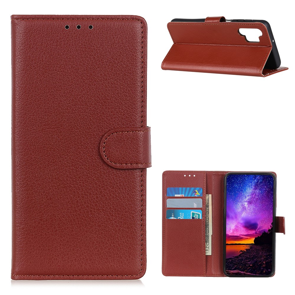  Samsung Galaxy A32 5G - Litchi Textur Fodral - Brun