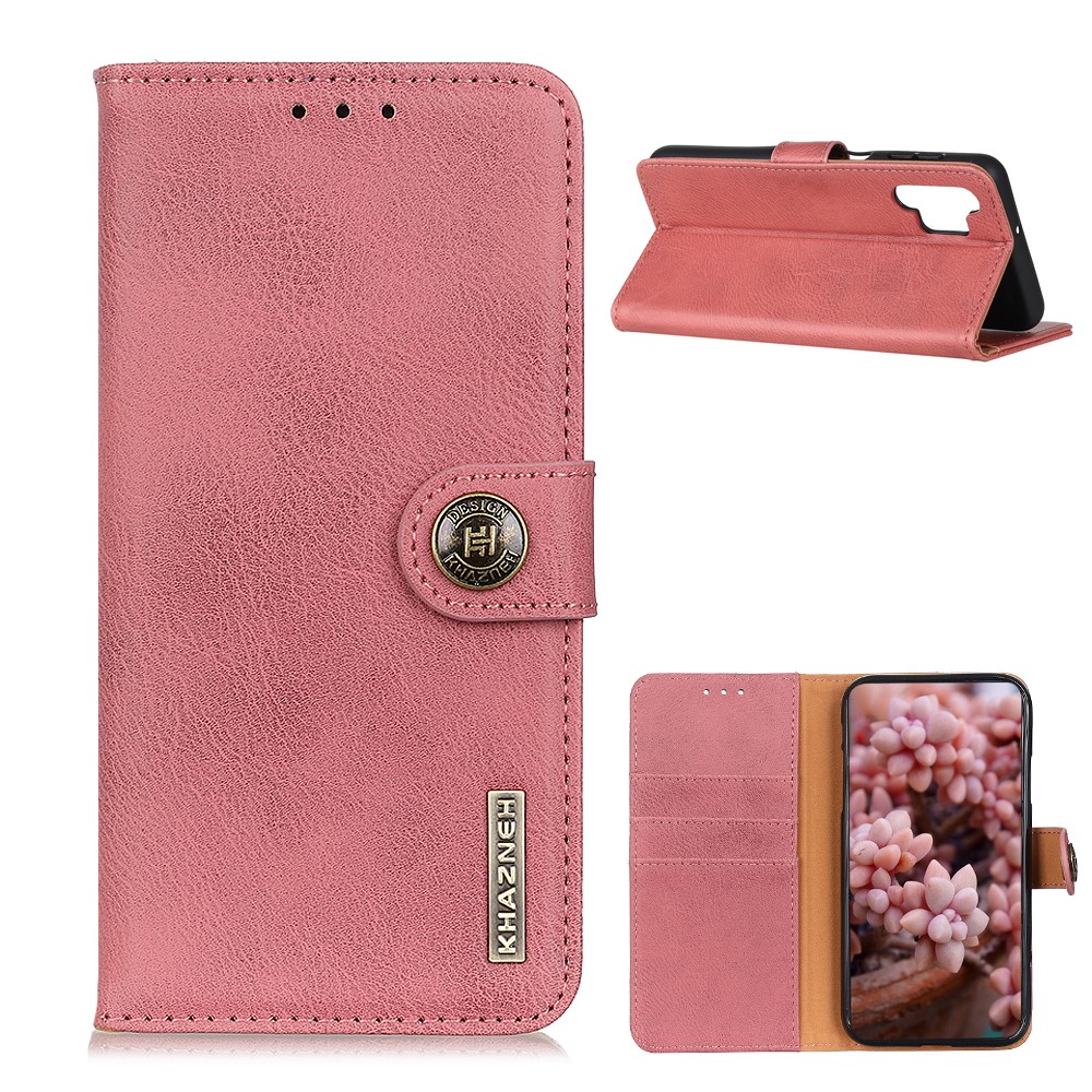 KHAZNEH Samsung Galaxy A32 5G - KHAZNEH Läder Fodral - Rosa