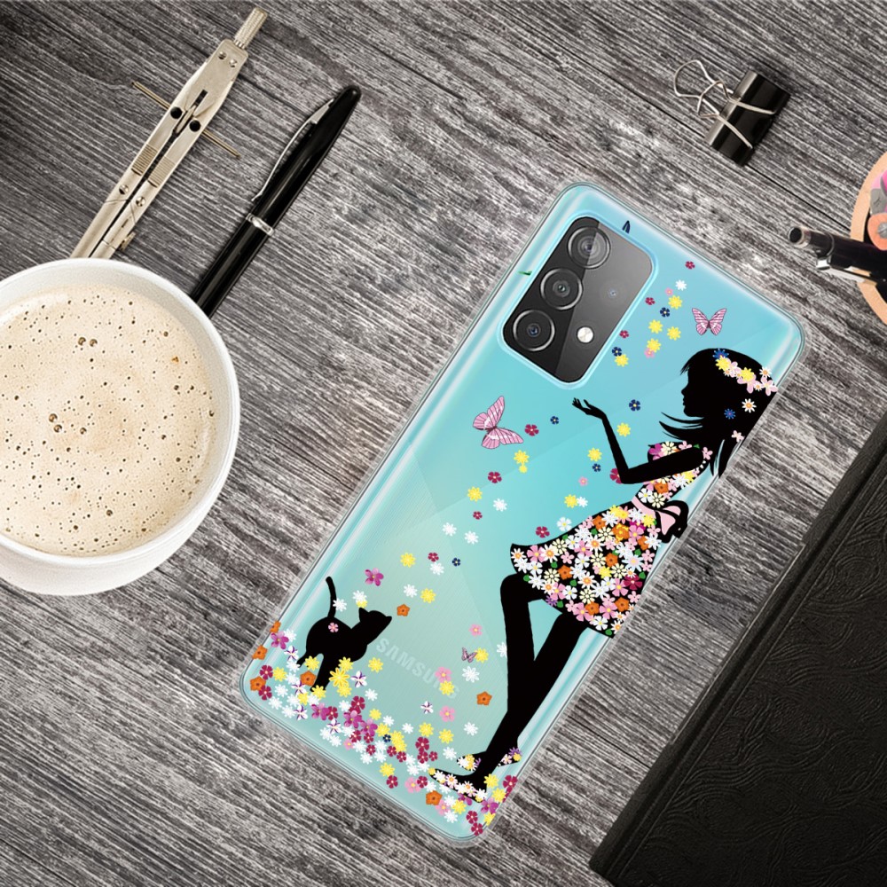  Samsung Galaxy A32 5G - Skal Med Tryck - Flicka/Katt