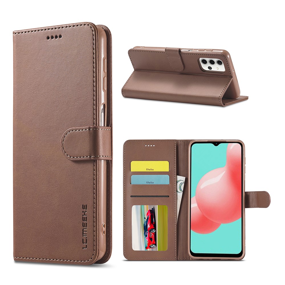 LC.IMEEKE Samsung Galaxy A32 5G - LC.IMEEKE Läder Fodral - Brun