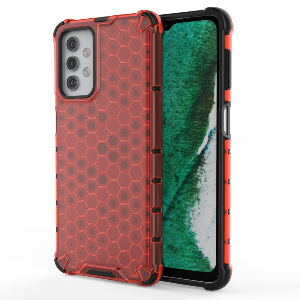  Samsung Galaxy A32 5G - Armor Honeycomb Textur Skal - Röd