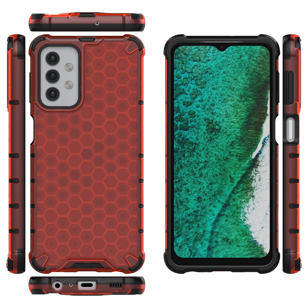  Samsung Galaxy A32 5G - Armor Honeycomb Textur Skal - Röd