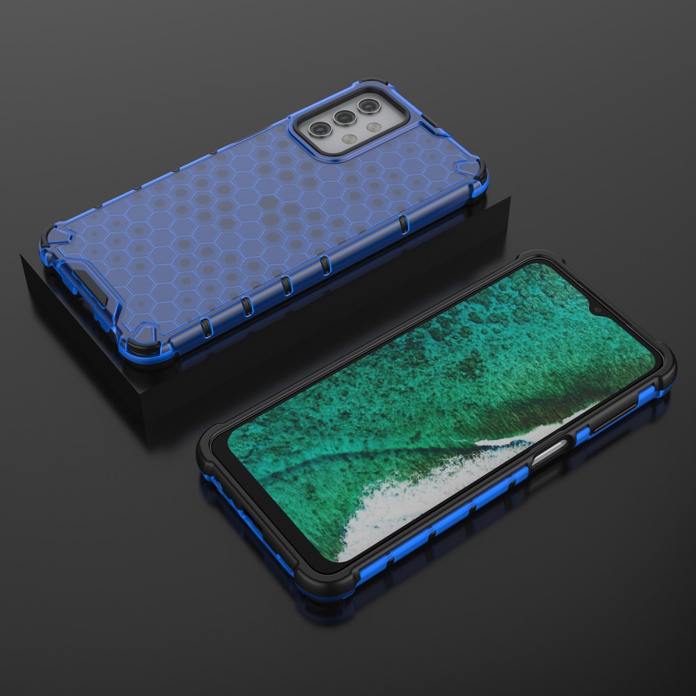  Samsung Galaxy A32 5G - Armor Honeycomb Textur Skal - Blå