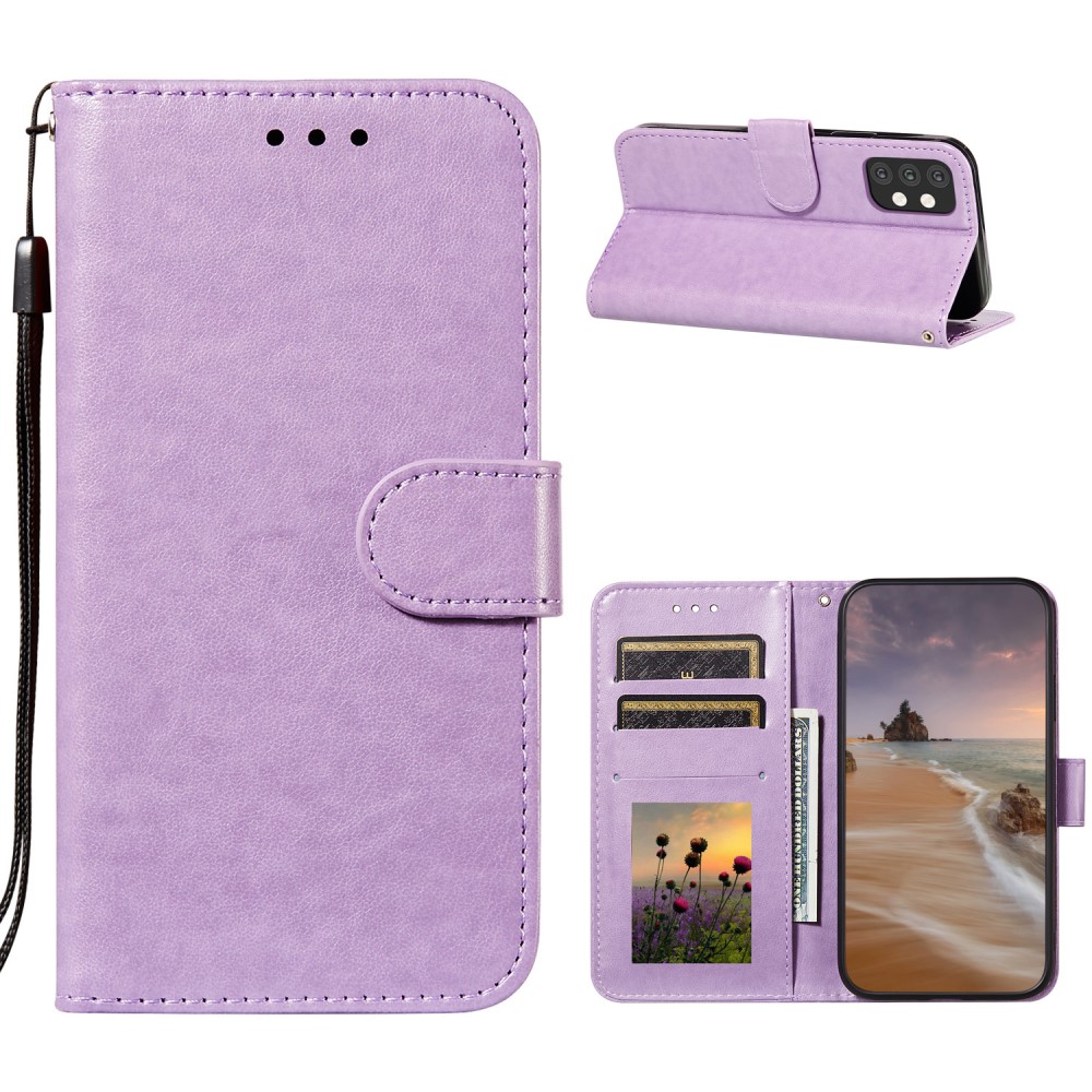  Samsung Galaxy A32 5G - Solid Läder Fodral - Lila