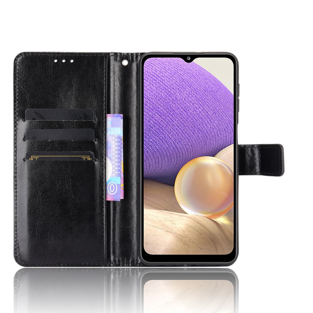  Samsung Galaxy A32 5G - Crazy Horse Läder Fodral - Svart