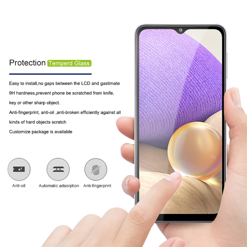 AMORUS Samsung Galaxy A32 5G - AMORUS Heltäckande Skärmskydd I Härdat Glas