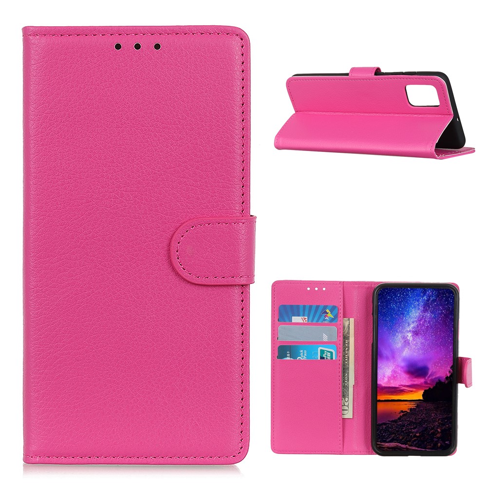  Samsung Galaxy A52 / A52s - Litchi Läder Fodral - Rosa