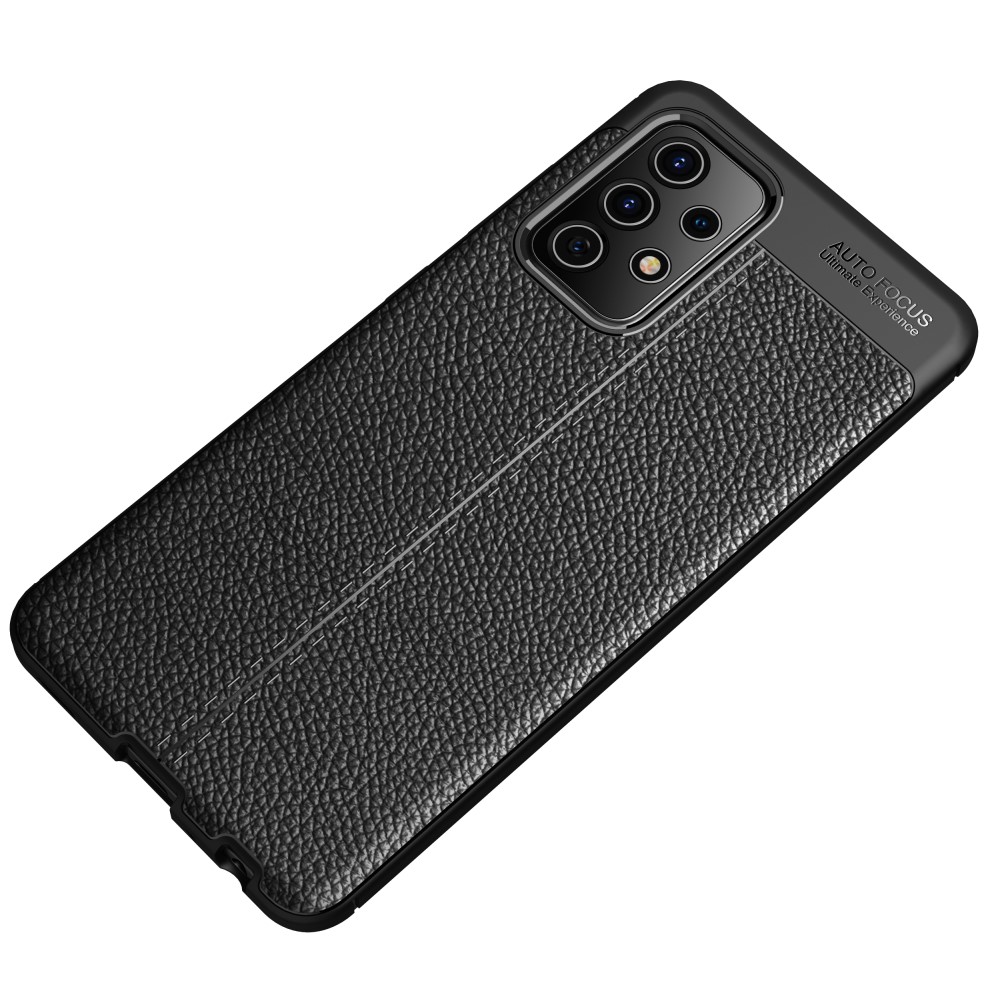 Samsung Galaxy A52 / A52s - Litchi Textur Skal - Svart