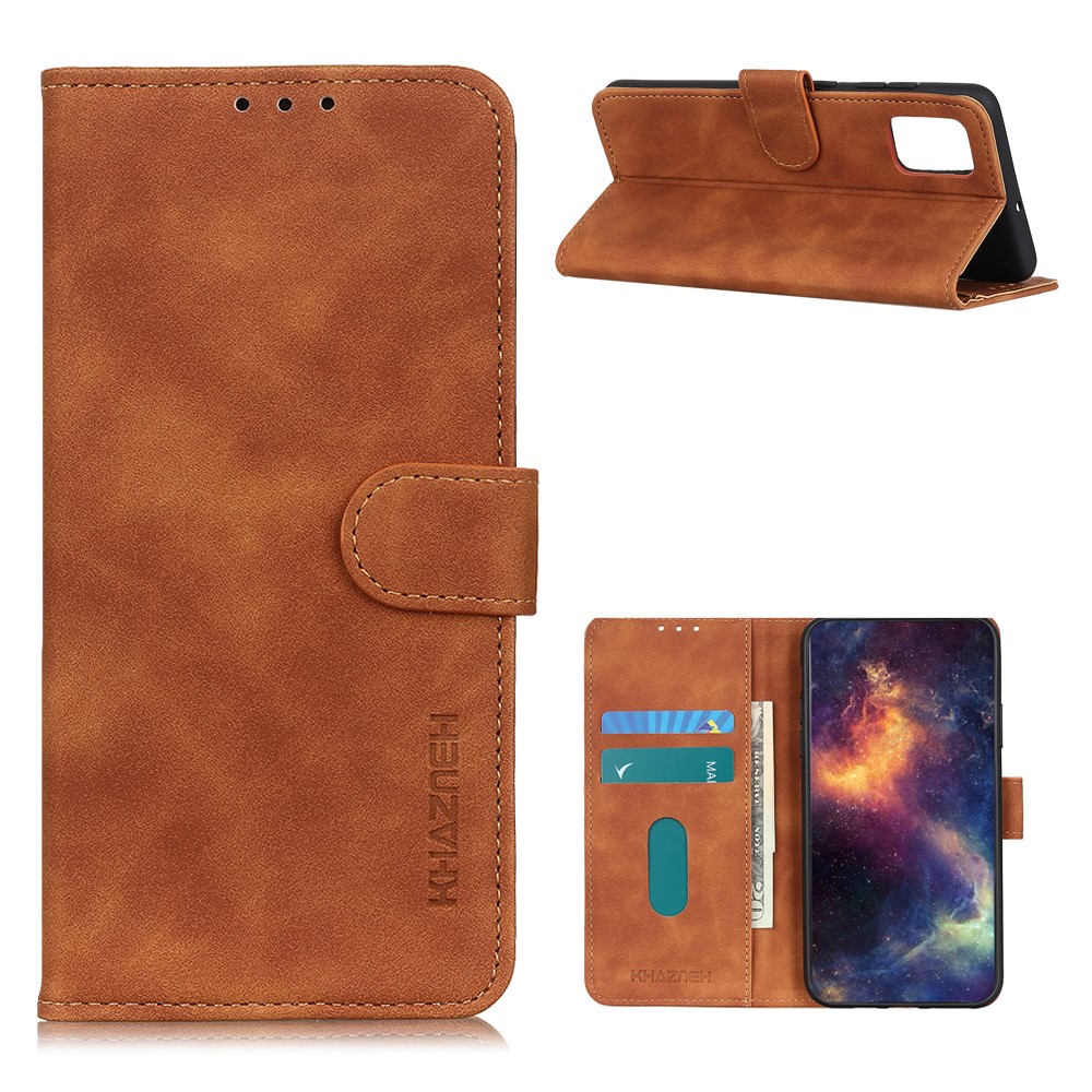 KHAZNEH Samsung Galaxy A52 / A52s - KHAZNEH Retro Läder Fodral - Brun