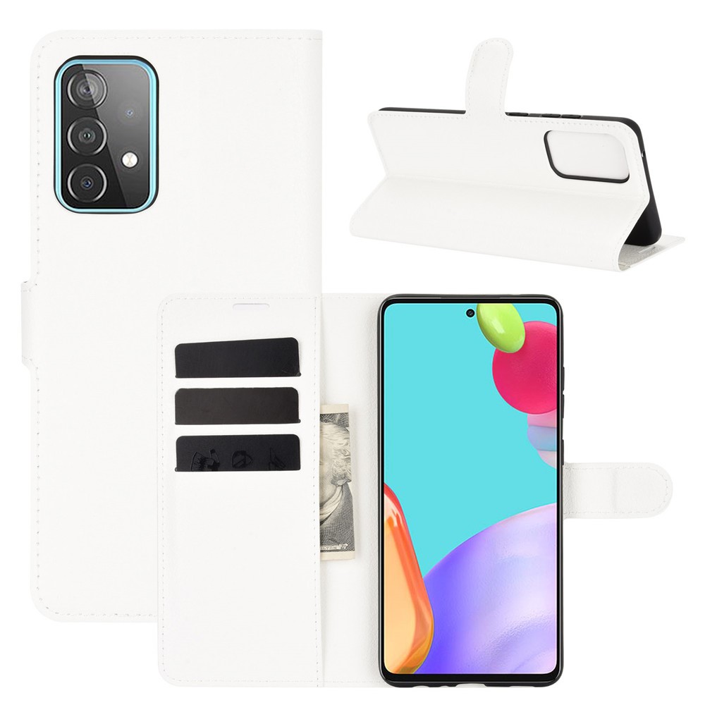  Samsung Galaxy A52 / A52s - Litchi Textur Fodral - Vit