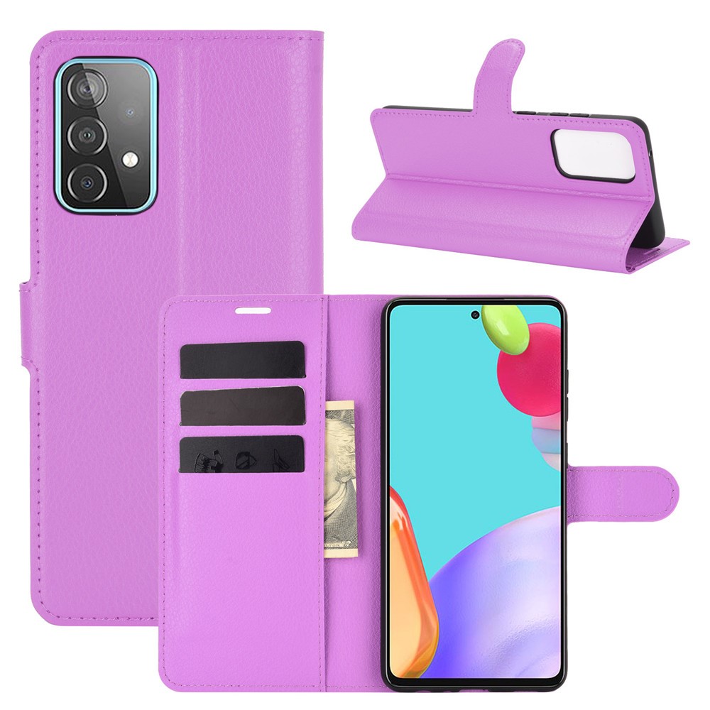  Samsung Galaxy A52 / A52s - Litchi Textur Fodral - Lila