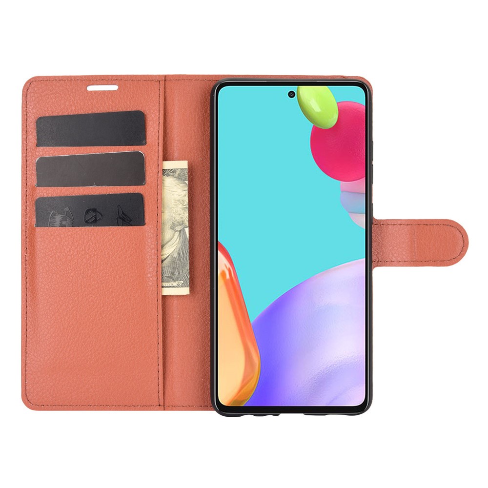  Samsung Galaxy A52 / A52s - Litchi Textur Fodral - Brun