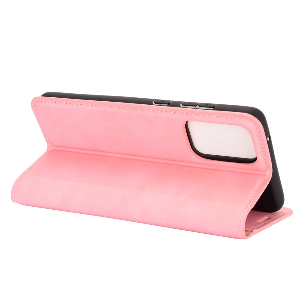  Samsung Galaxy A52 / A52s - Silkeslent Läder Fodral - Rosa