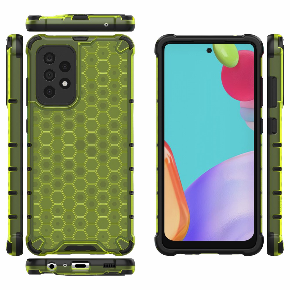  Samsung Galaxy A52 / A52s - Armor Honeycomb Textur Skal - Grön