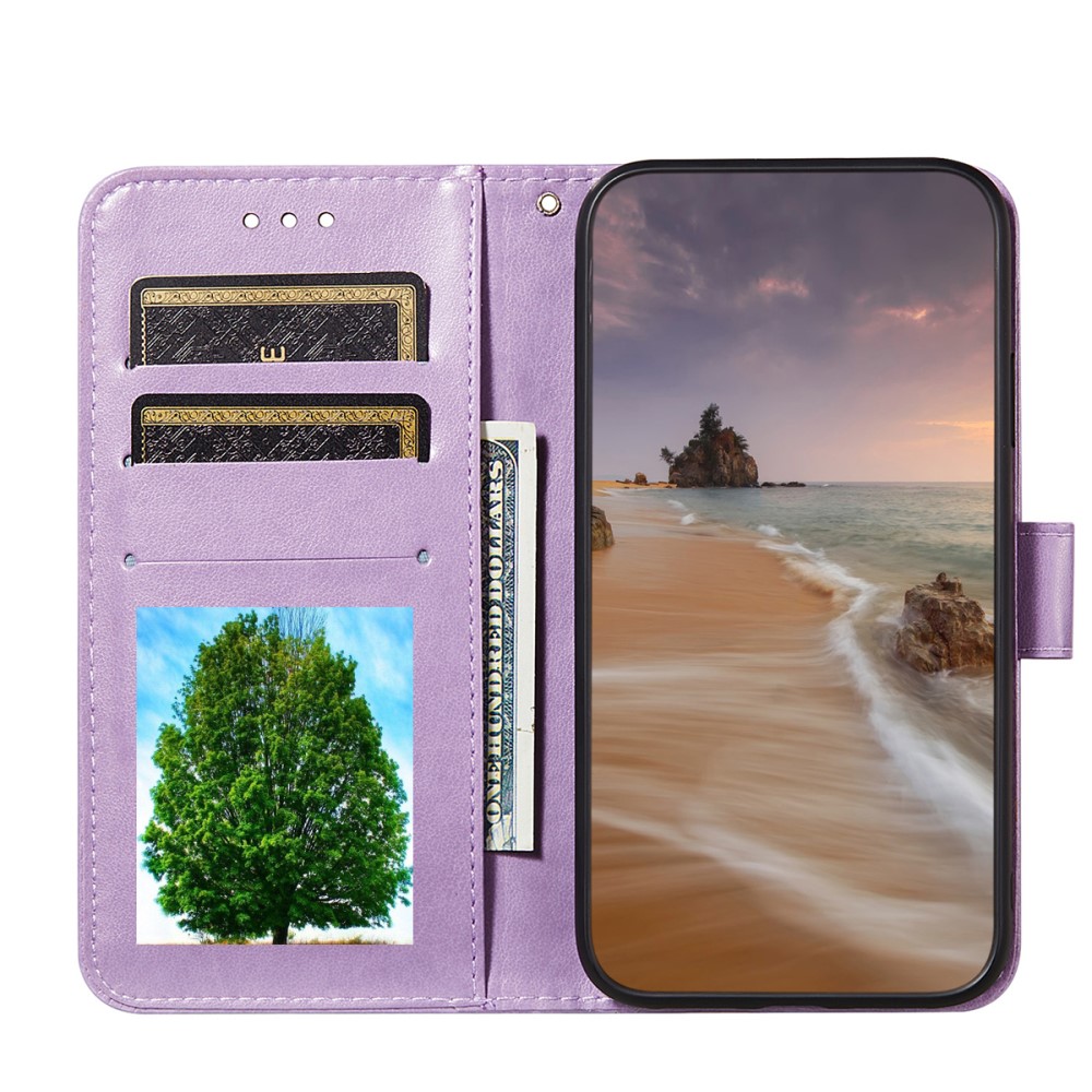 Samsung Galaxy A52 / A52s - Fjäril Textur Fodral - Lila