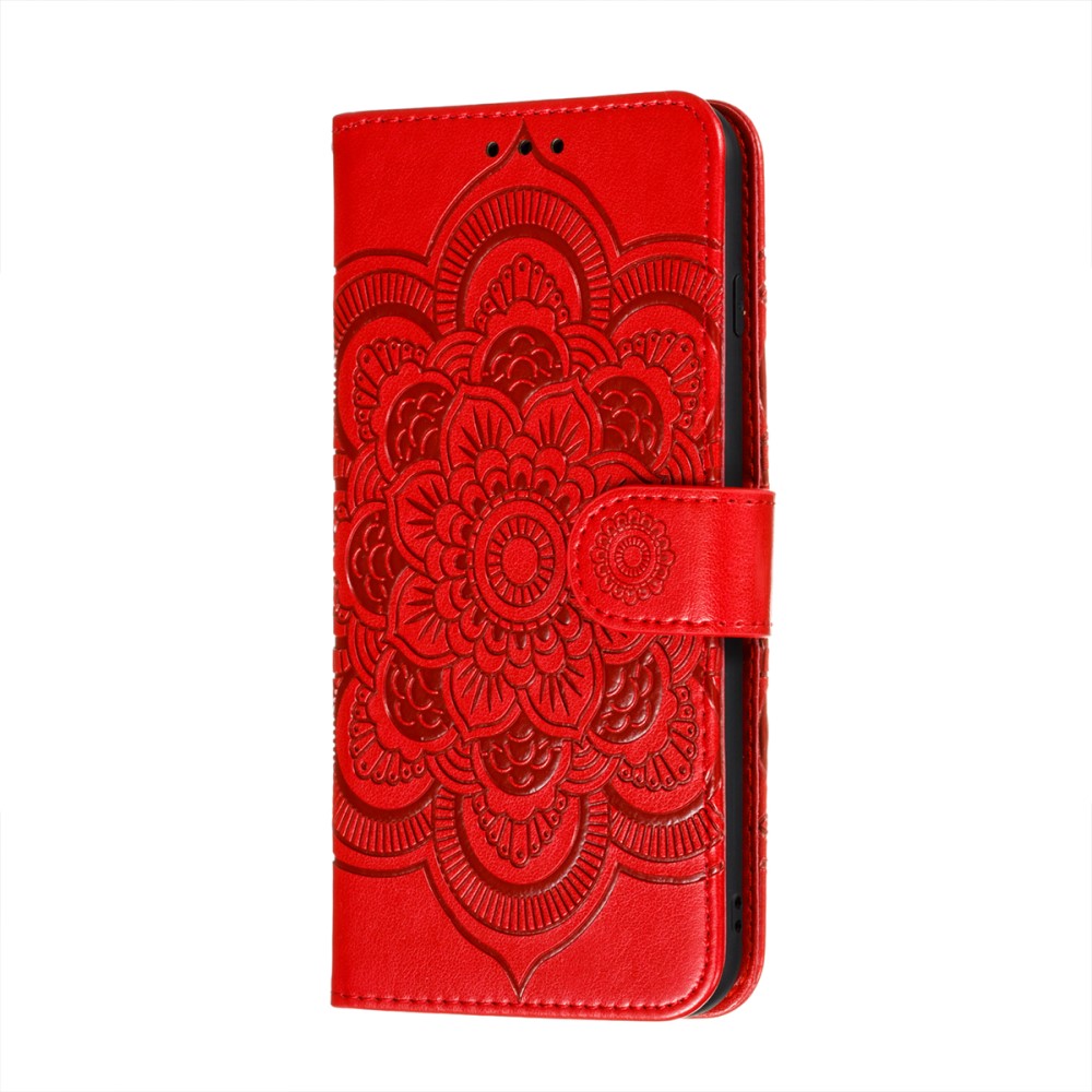  Samsung Galaxy A52 / A52s - Mandala Läder Fodral - Röd