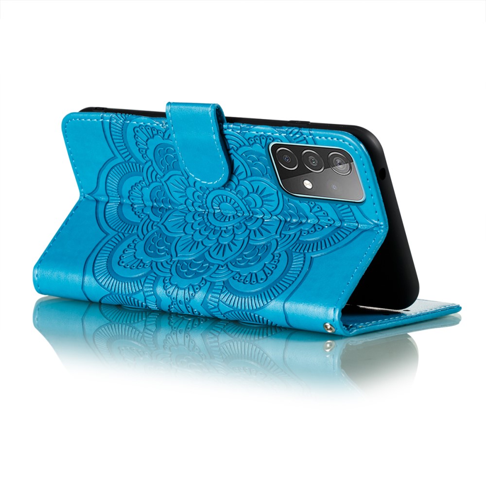  Samsung Galaxy A52 / A52s - Mandala Läder Fodral - Blå