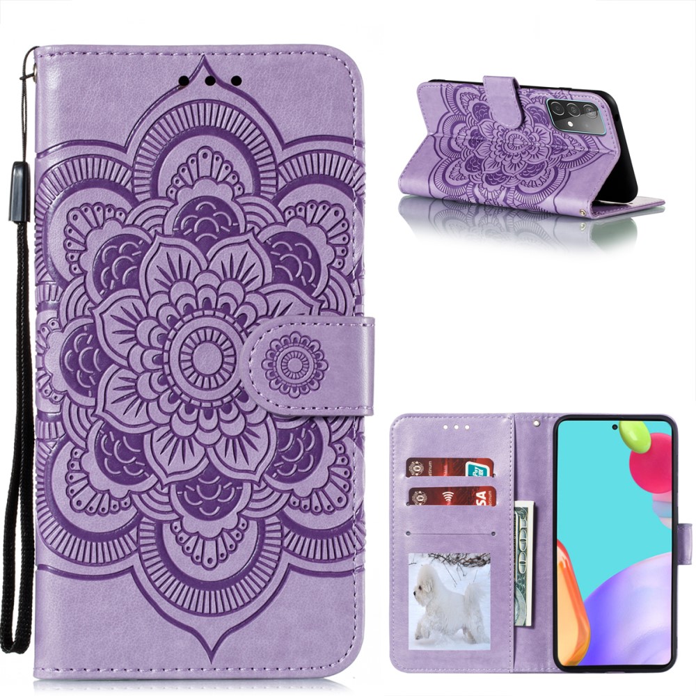  Samsung Galaxy A52 / A52s - Mandala Läder Fodral - Lila