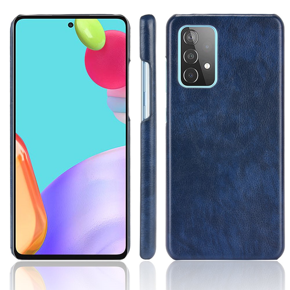  Samsung Galaxy A52 / A52s - Läderbelagt Litchi Skal - Blå