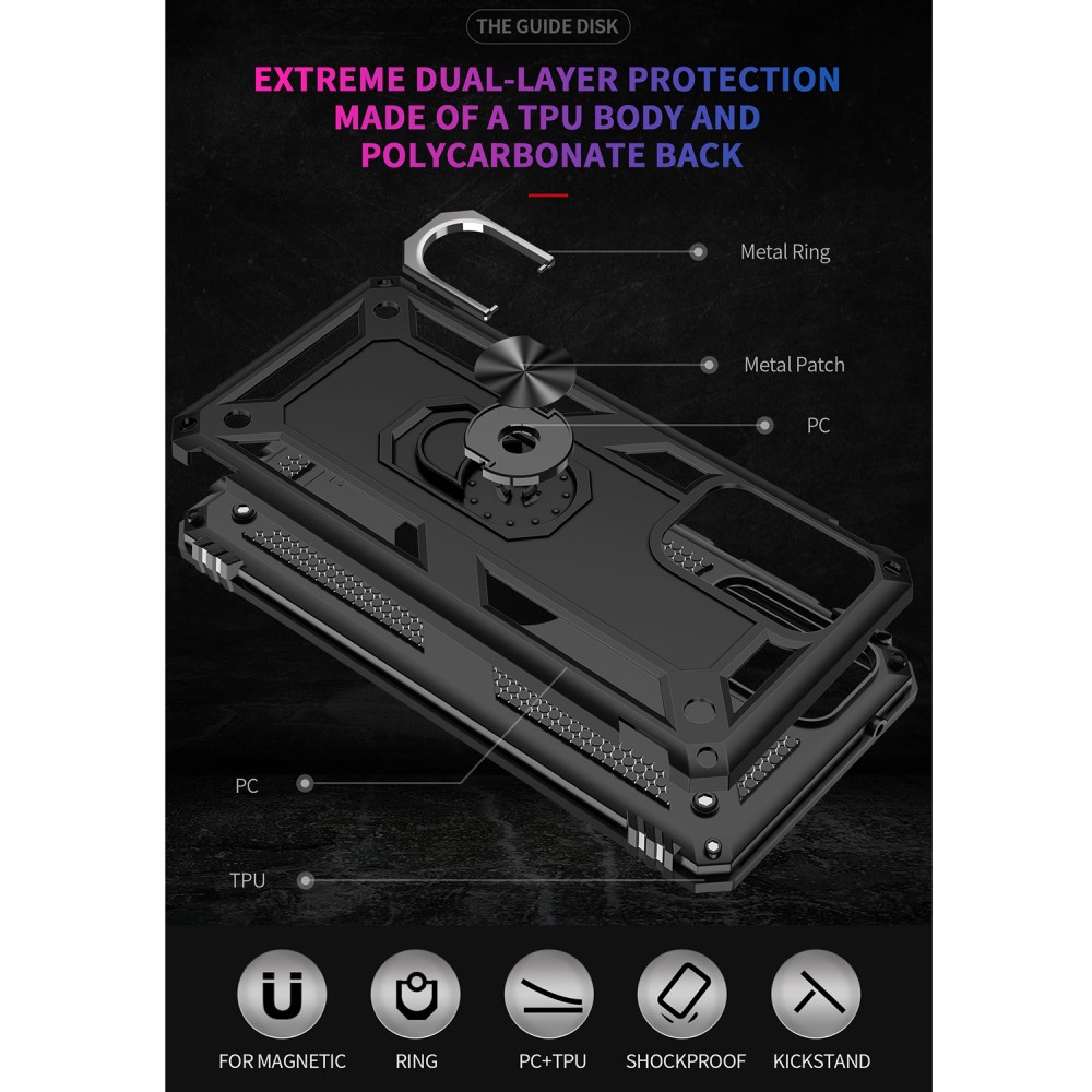  Samsung Galaxy A52 / A52s - Hybrid Armor Ring Skal - Svart