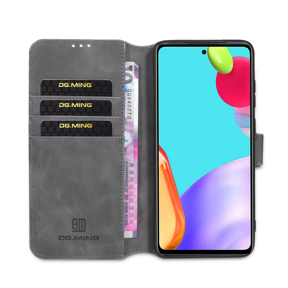 DG.MING Samsung Galaxy A52 / A52s - DG.MING Retro Läder Fodral - Grå