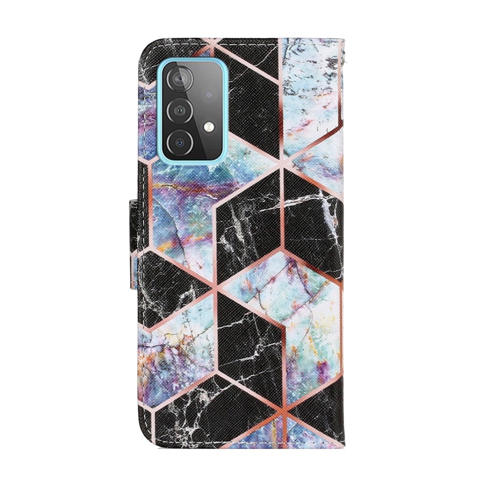 Samsung Galaxy A52 / A52s - Fodral Med Tryck - Svart/Vit Marmor
