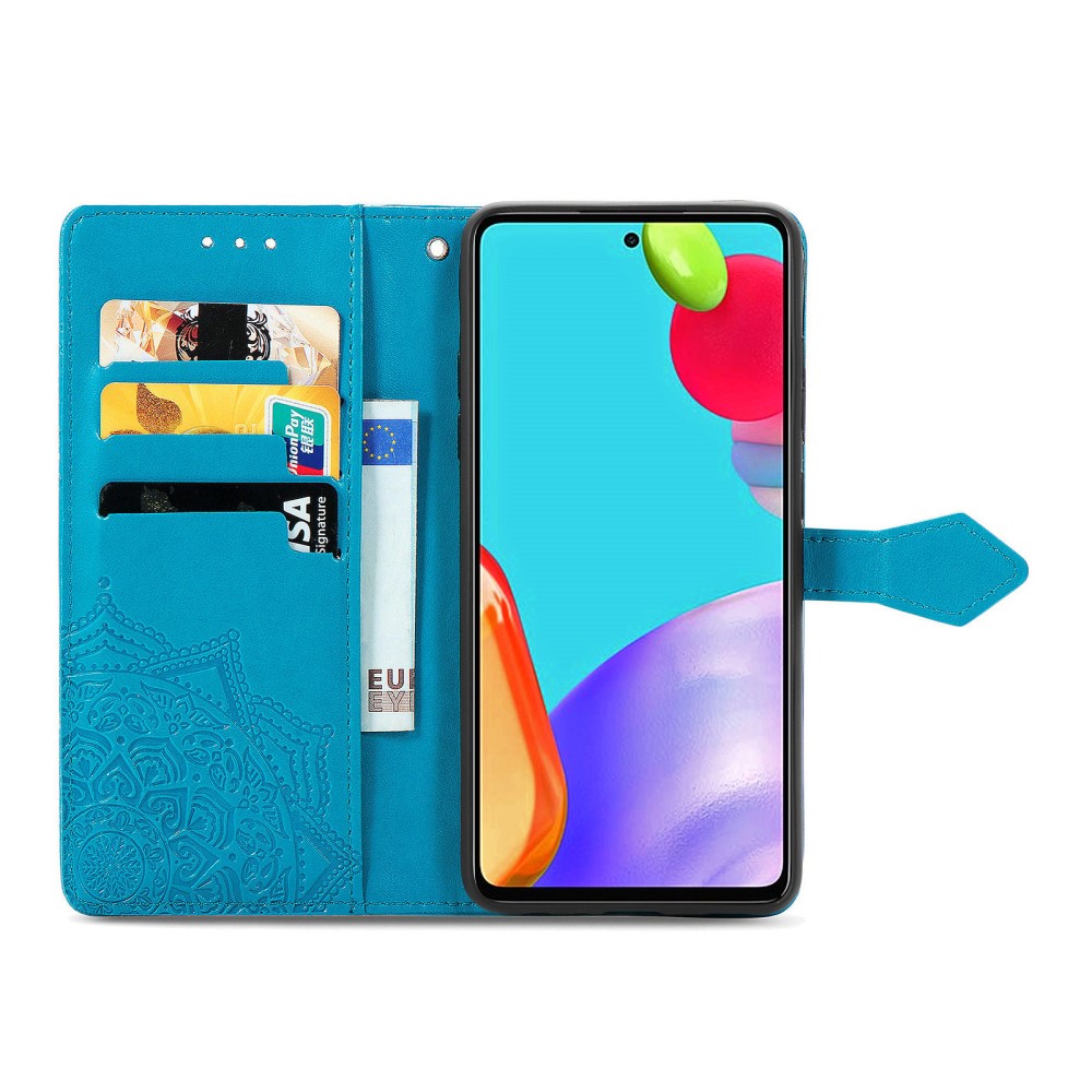  Samsung Galaxy A52 / A52s - Mandala Läder Fodral - Blå