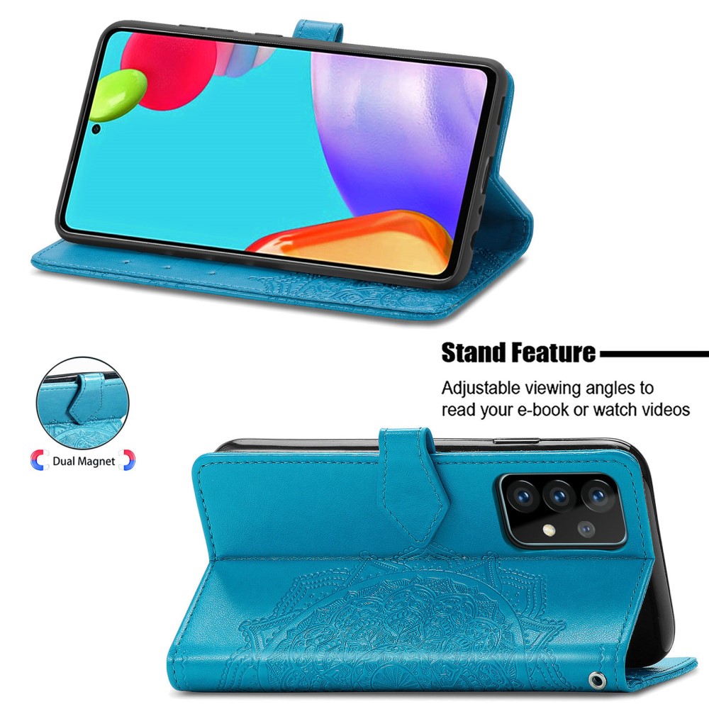  Samsung Galaxy A52 / A52s - Mandala Läder Fodral - Blå