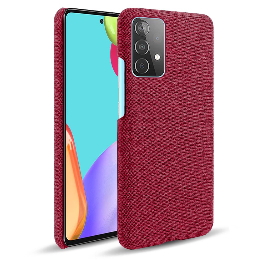 KSQ Samsung Galaxy A52 / A52s - KSQ Tygbelagt Textur Skal - Röd