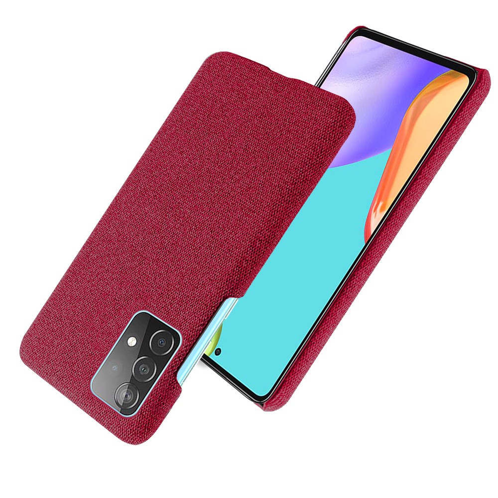KSQ Samsung Galaxy A52 / A52s - KSQ Tygbelagt Textur Skal - Röd