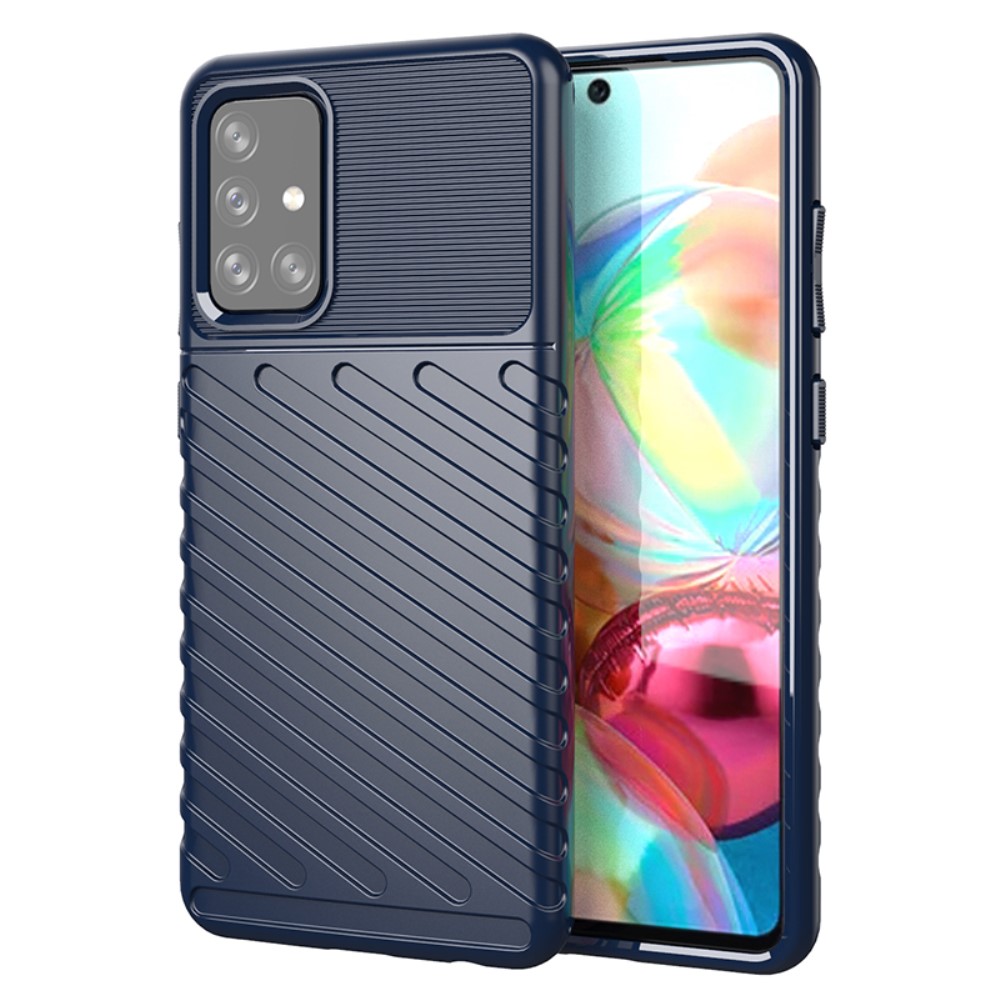  Samsung Galaxy A72 - Twill Textur Skal - Blå
