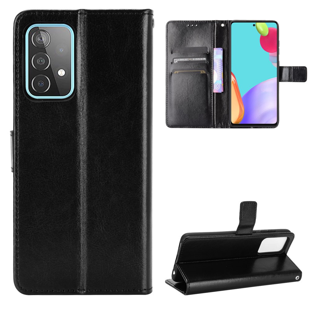  Samsung Galaxy A72 - Crazy Horse Fodral - Svart