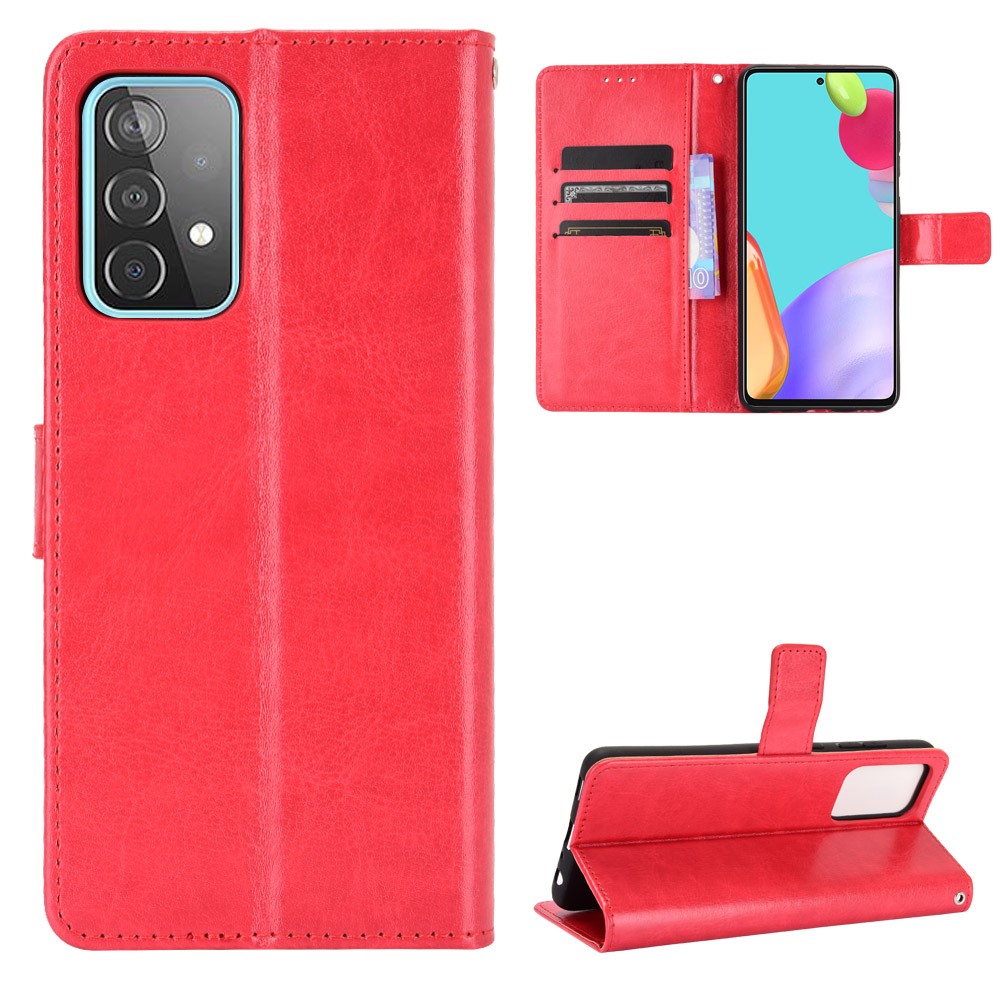  Samsung Galaxy A72 - Crazy Horse Fodral - Röd