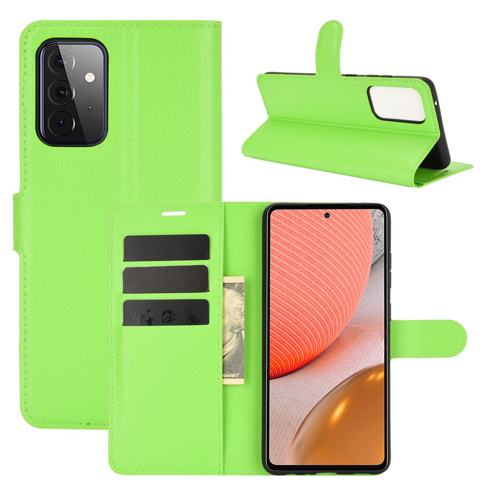  Samsung Galaxy A72 - Litchi Läder Fodral - Grön