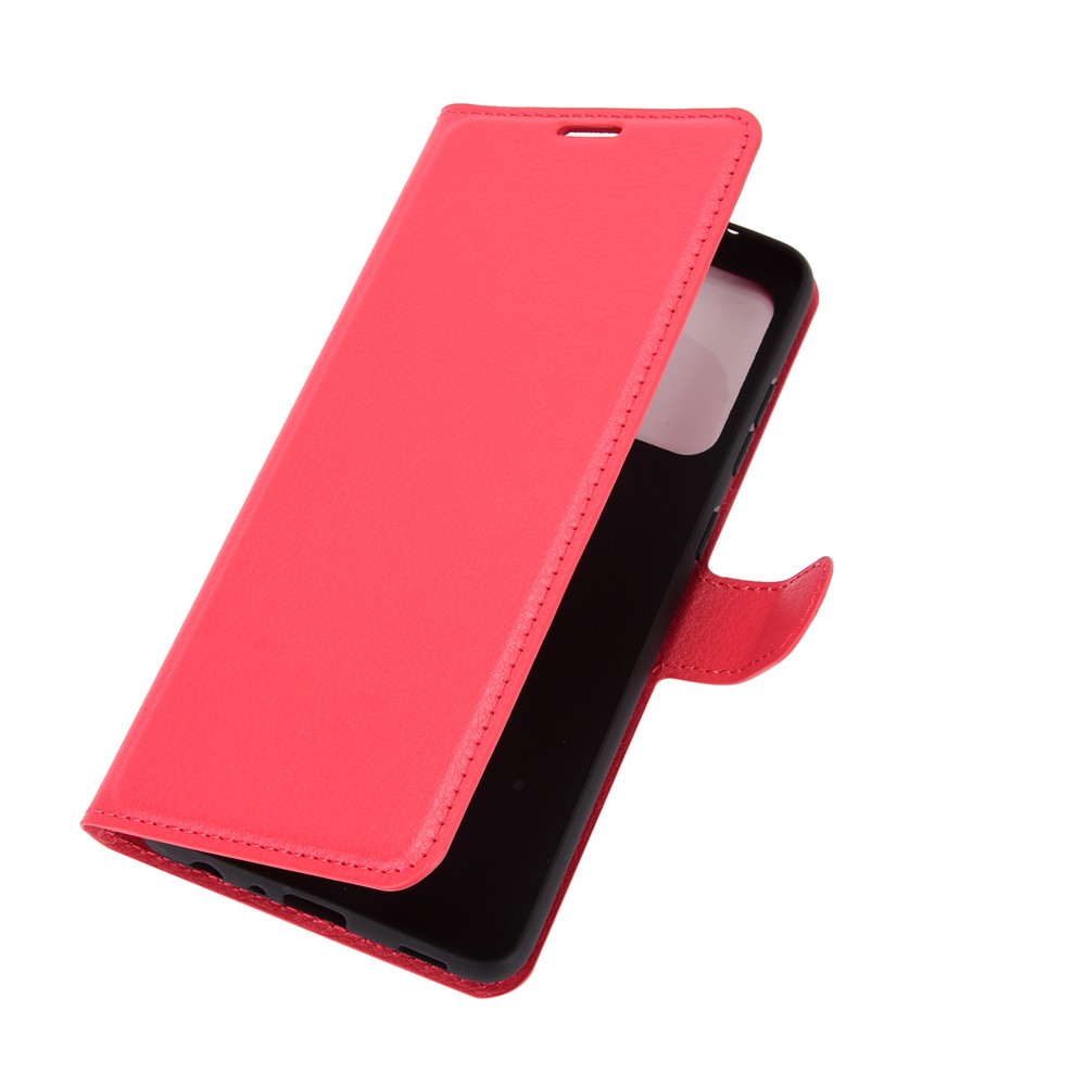  Samsung Galaxy A72 - Litchi Läder Fodral - Röd