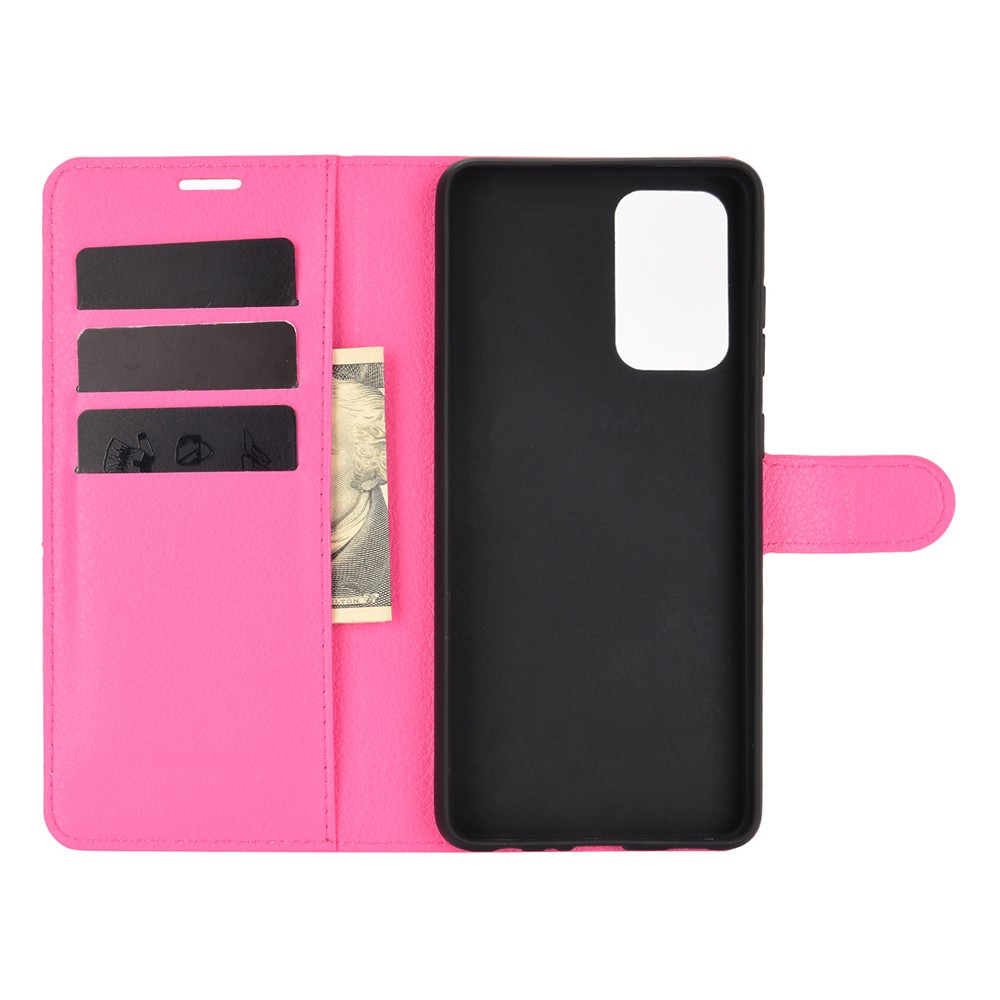  Samsung Galaxy A72 - Litchi Läder Fodral - Rosa