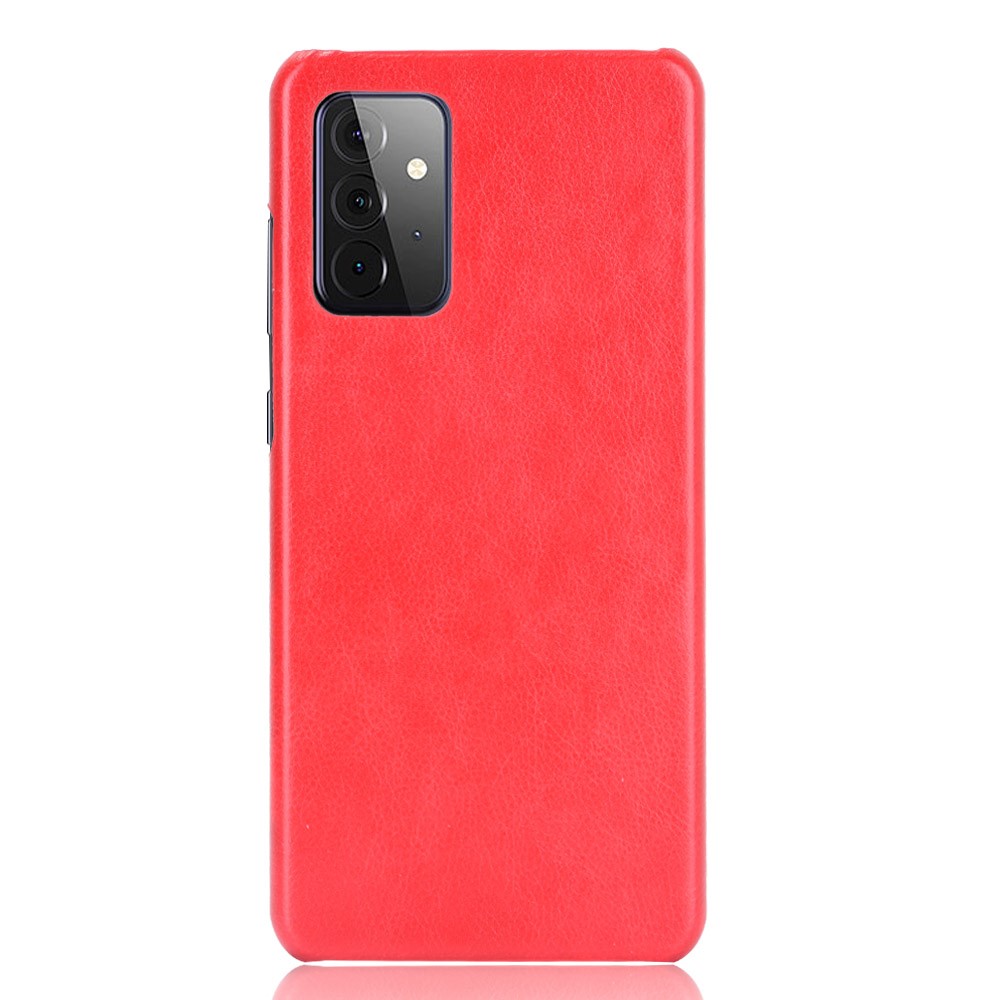 Samsung Galaxy A72 - Litchi Läderbelagt Skal - Röd