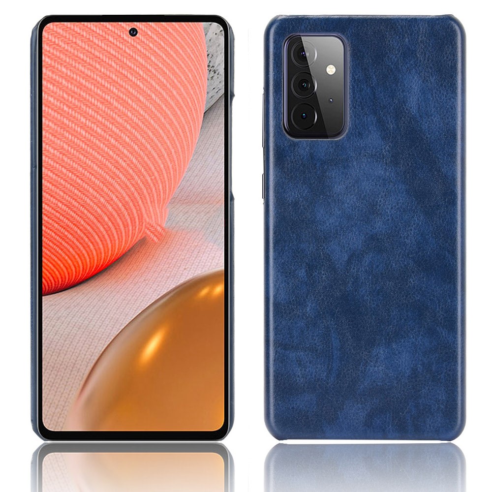  Samsung Galaxy A72 - Litchi Läderbelagt Skal - Blå