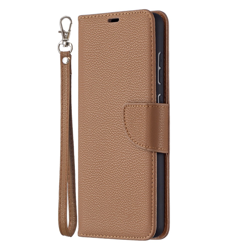  Samsung Galaxy A72 - Litchi Textur Läder Fodral - Brun