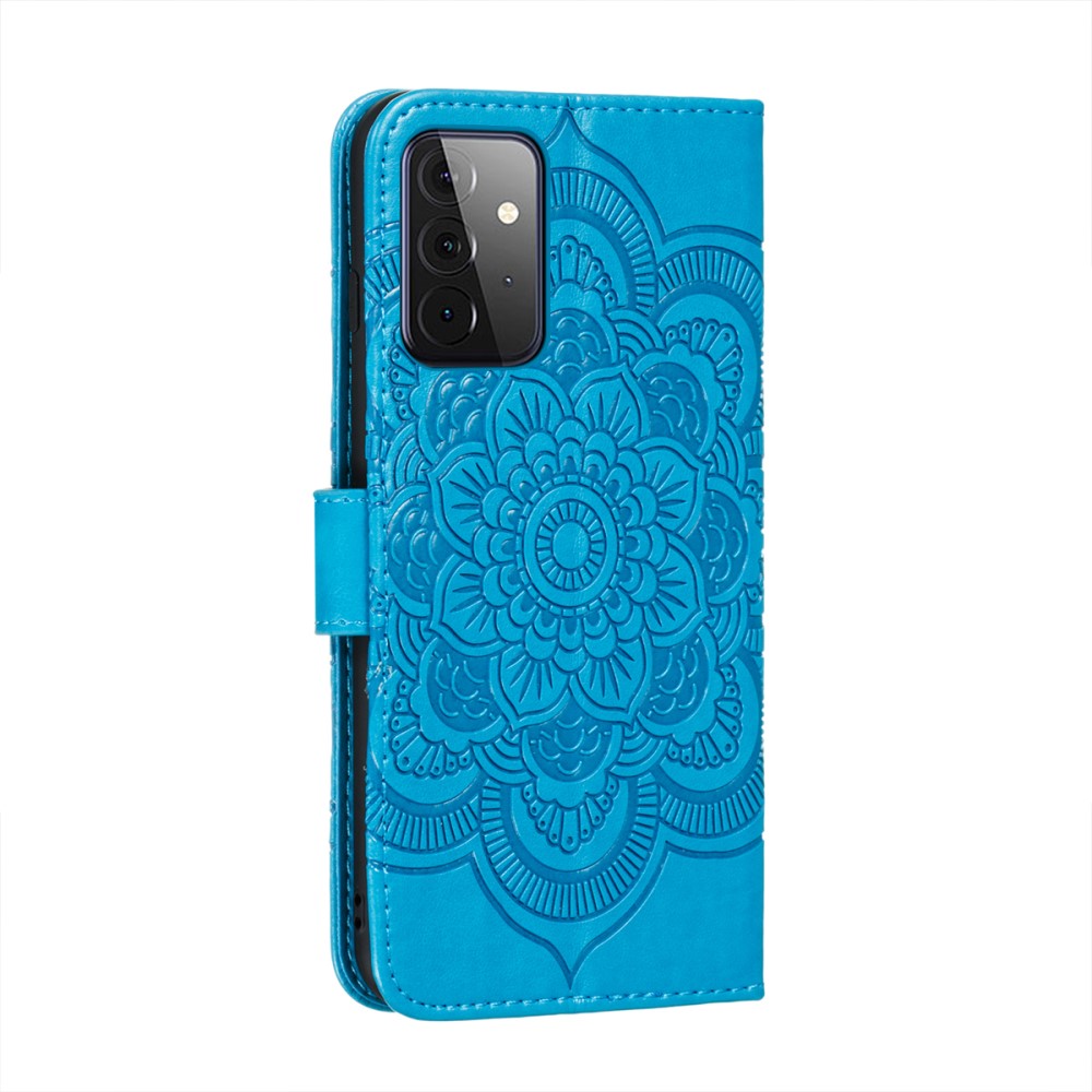  Samsung Galaxy A72 - Mandala Läder Fodral - Blå